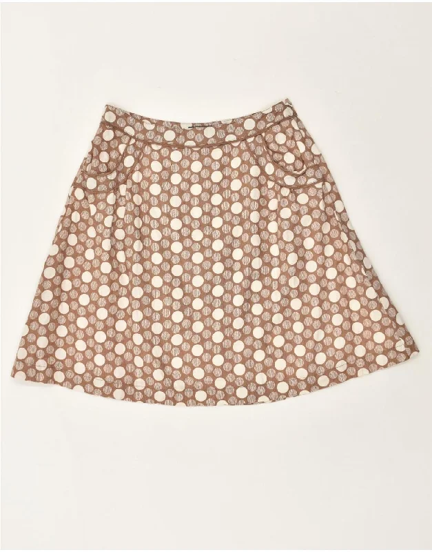 BODEN Womens A-Line Skirt UK 12 Medium W32  Brown Spotted Cotton modal blend skirt