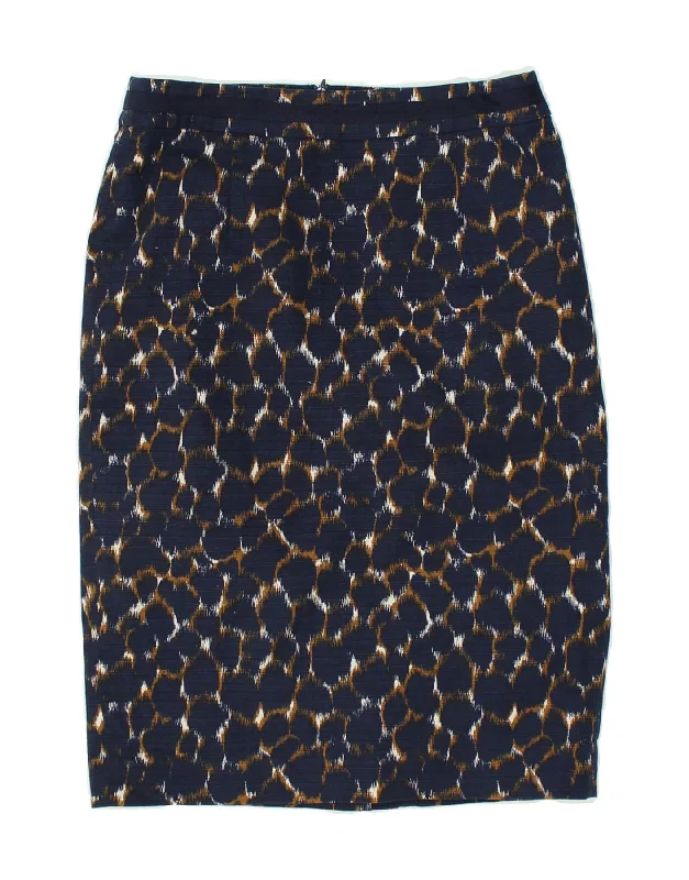 BODEN Womens Abstract Pattern Pencil Skirt UK 8 Small W28 Navy Blue Cotton high waist skirt BODEN Womens Abstract Pattern Pencil Skirt UK 8 Small W28 Navy Blue Cotton high waist skirt