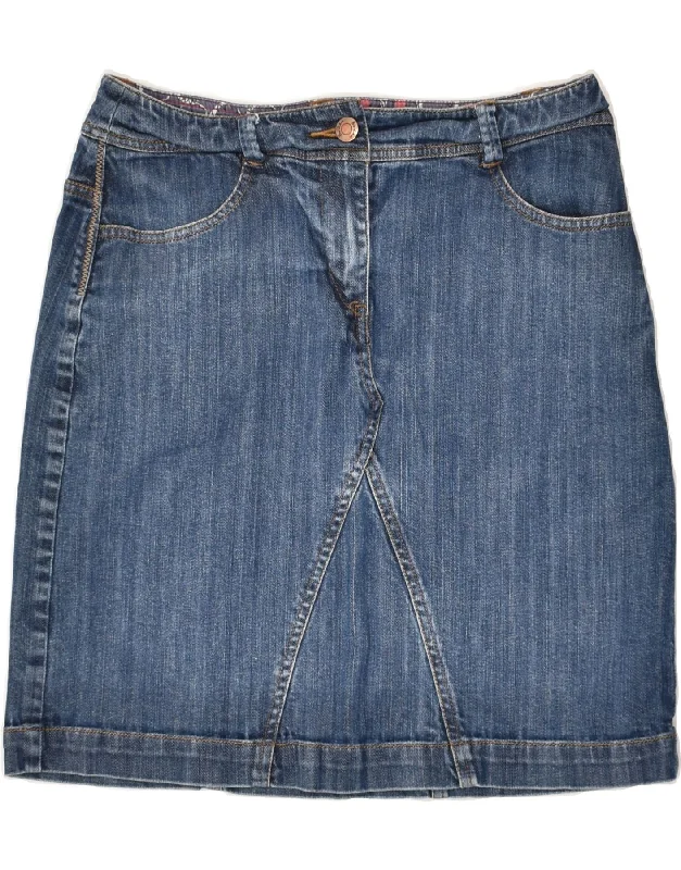 BODEN Womens Denim Skirt UK 10 Small W27 Blue wool skirt sturdy
