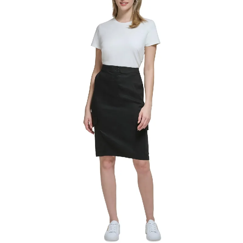 Calvin Klein Womens Linen Knee Length Midi Skirt corduroy skirt durable