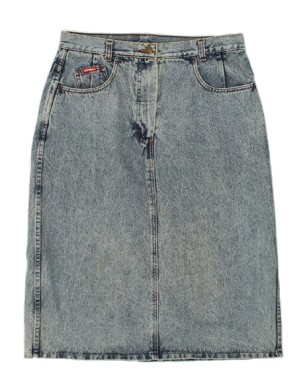 CARRERA Womens Denim Skirt W32 Large Blue Cotton corduroy skirt textured