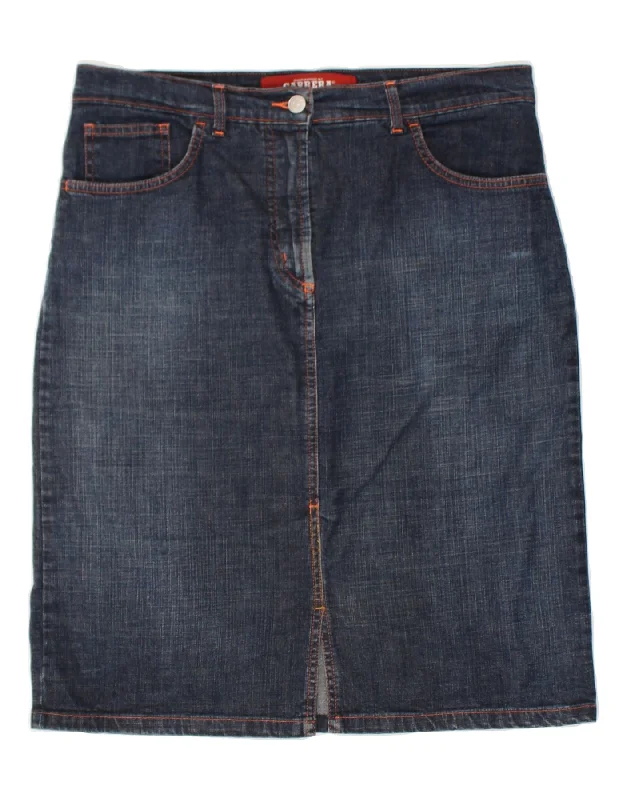 CARRERA Womens Denim Skirt W33 Large Navy Blue Cotton relaxed fit skirt