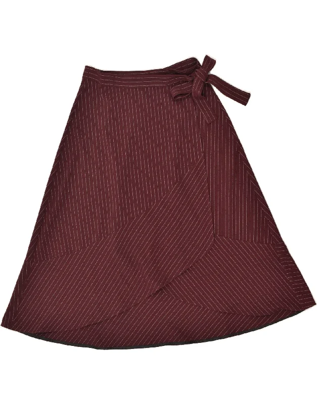 DIANA GALLESI Womens Wrap Skirt UK 12 Medium W30 Purple Pinstripe leather skirt bold DIANA GALLESI Womens Wrap Skirt UK 12 Medium W30 Purple Pinstripe leather skirt bold