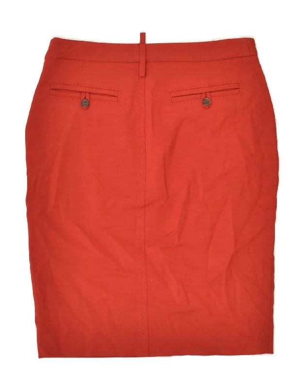 DSQUARED2 Womens Pencil Skirt IT 42 Medium W30  Red Wool lace skirt elegant