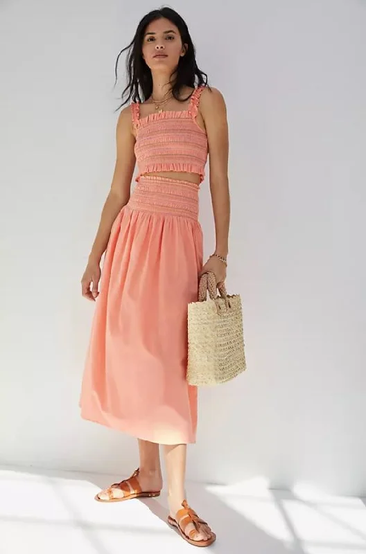 ELIA 2PC SMOCKED SKIRT SET cashmere skirt soft