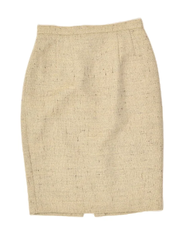 ERRE Womens Pencil Skirt IT 44 Medium W28 Beige Flecked Virgin Wool lace skirt intricate ERRE Womens Pencil Skirt IT 44 Medium W28 Beige Flecked Virgin Wool lace skirt intricate