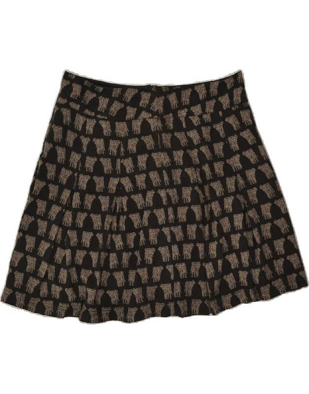 FAT FACE Womens Mini Skirt UK 14 Large W34  Brown Animal Print a-line skirt cut