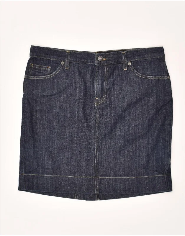GANT Womens Denim Skirt UK 14 Large W32  Navy Blue Cotton cashmere skirt plush