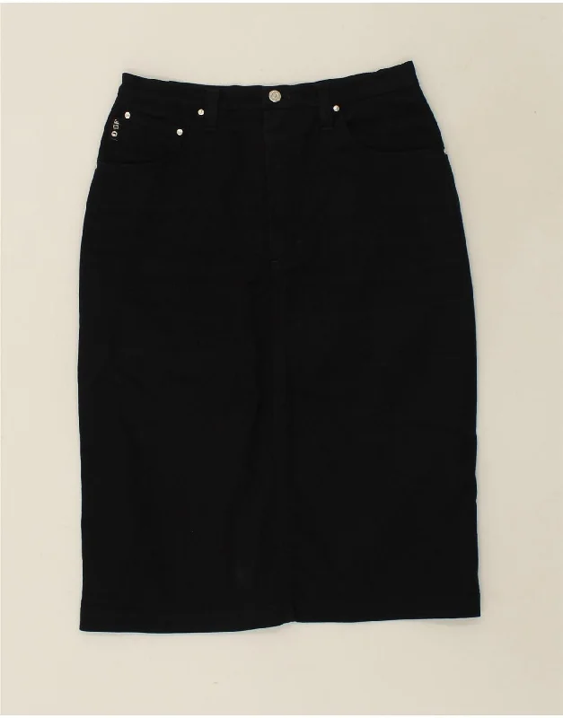 GIANFRANCO FERRE Womens Straight Skirt IT 42 Medium W28 Navy Blue Cotton wool skirt thick GIANFRANCO FERRE Womens Straight Skirt IT 42 Medium W28 Navy Blue Cotton wool skirt thick