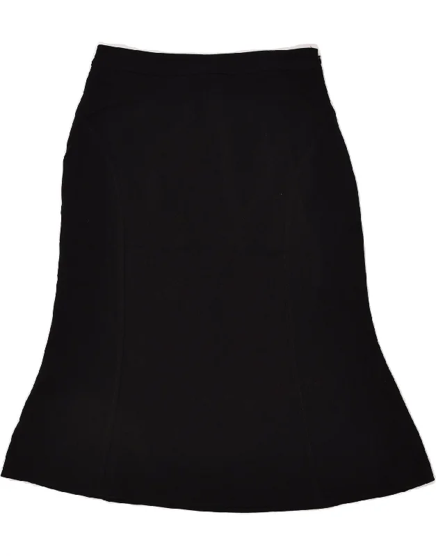 HOBBS Womens A-Line Skirt US 8 Medium W28 Black Triacetate ribbed skirt waist