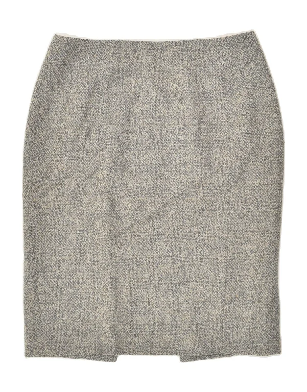 HOBBS Womens Straight Skirt UK 14 Large W32 Grey Flecked Polyester summer skirt style