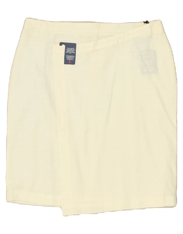 KAPPA Womens Perfect Fit Wrap Skirt IT 46 Large W34 Off White Cotton silk skirt luxurious KAPPA Womens Perfect Fit Wrap Skirt IT 46 Large W34 Off White Cotton silk skirt luxurious