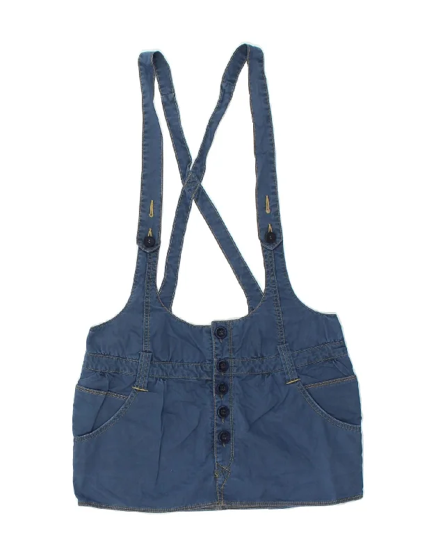 LEE Womens Dungarees Mini Skirt Small W34 Navy Blue Cotton lace skirt romantic