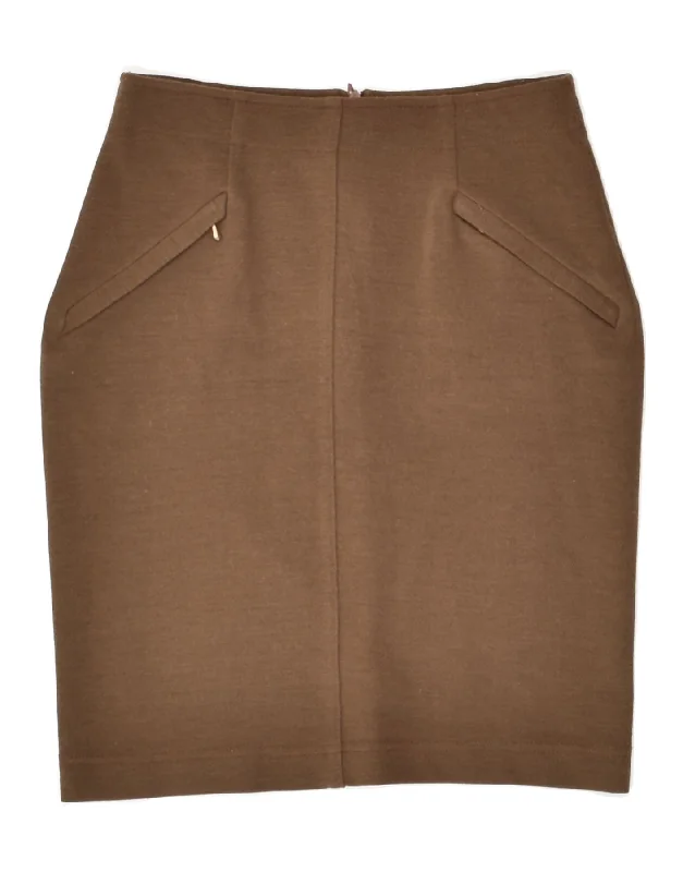 MARELLA Womens High Waist Pencil Skirt UK 8 Small W24 Brown Acrylic cashmere skirt fine MARELLA Womens High Waist Pencil Skirt UK 8 Small W24 Brown Acrylic cashmere skirt fine