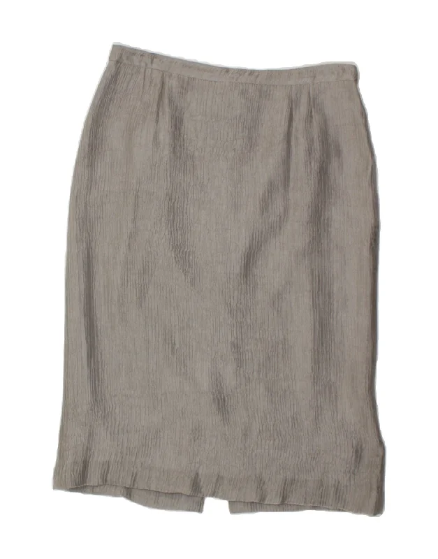 MARINA RINALDI Womens Straight Skirt Size 23 Medium W34 Grey low waist skirt
