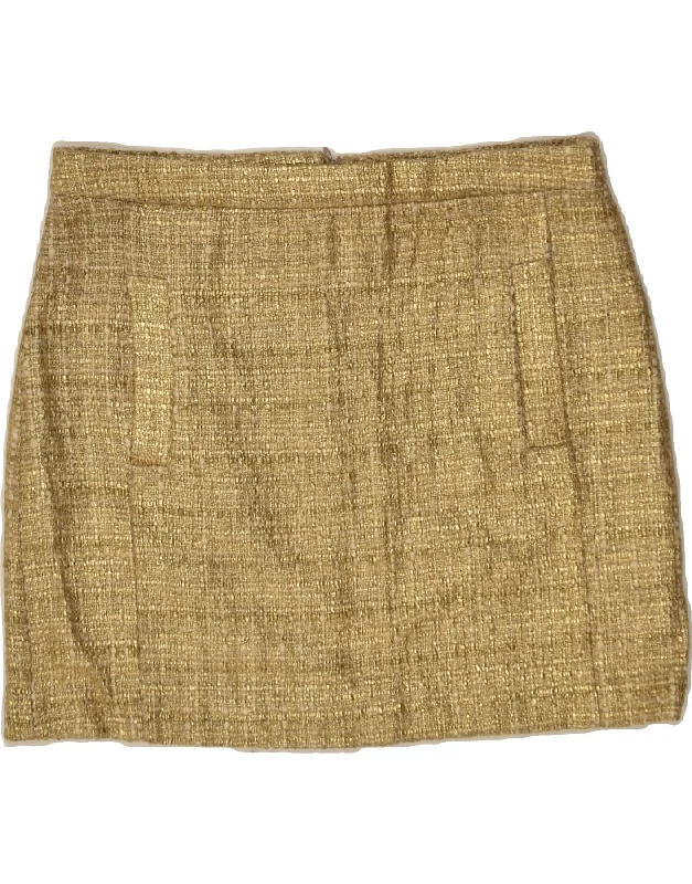 MASSIMO DUTTI Womens Mini Skirt W28 Medium Gold Acrylic tulle skirt dreamy