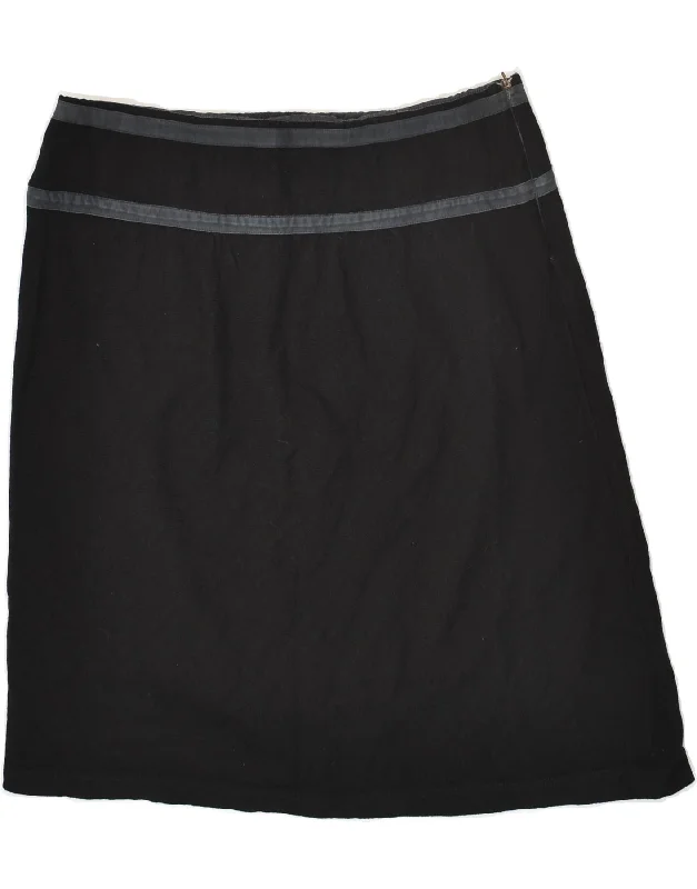 MAX MARA Womens Asymmetrical Skirt UK 12 Medium W30 Black Wool cashmere skirt fine