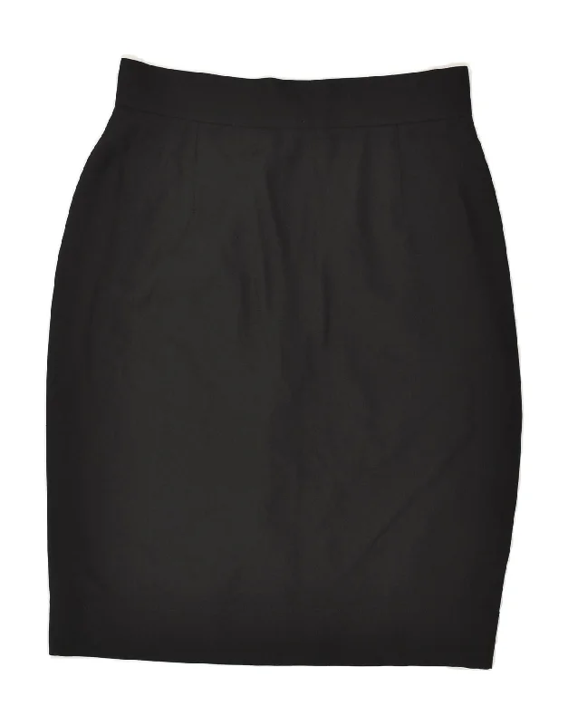 MOSCHINO Womens Pencil Skirt UK 12 Medium W30 Black Acetate chiffon skirt floaty