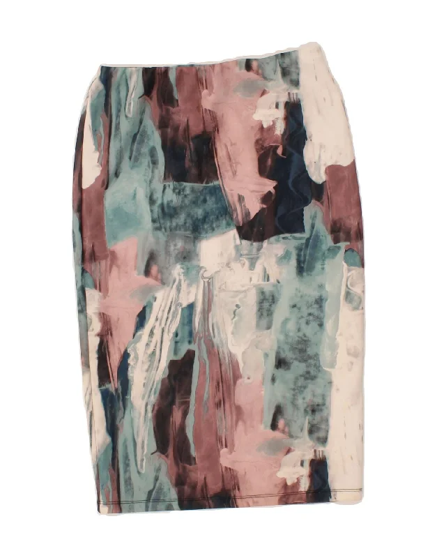 MOSSIMO Womens Pencil Skirt Small W28  Multicoloured Tie Dye Polyester linen skirt relaxed