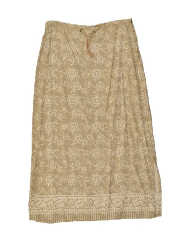 MURPHY & NYE Womens Maxi Skirt W32 Large Beige Floral Cotton velvet skirt luxury