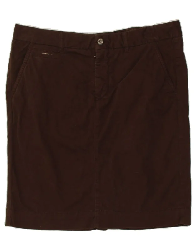 MURPHY & NYE Womens Straight Skirt W34 Large  Brown Cotton lace skirt elegant