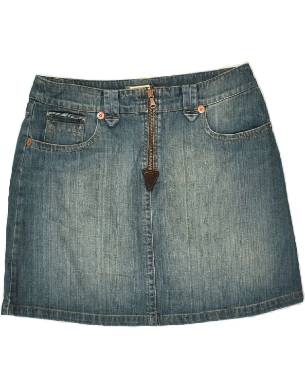NEW PENNY Womens Denim Skirt IT 42 Medium W30  Blue Cotton velvet skirt rich