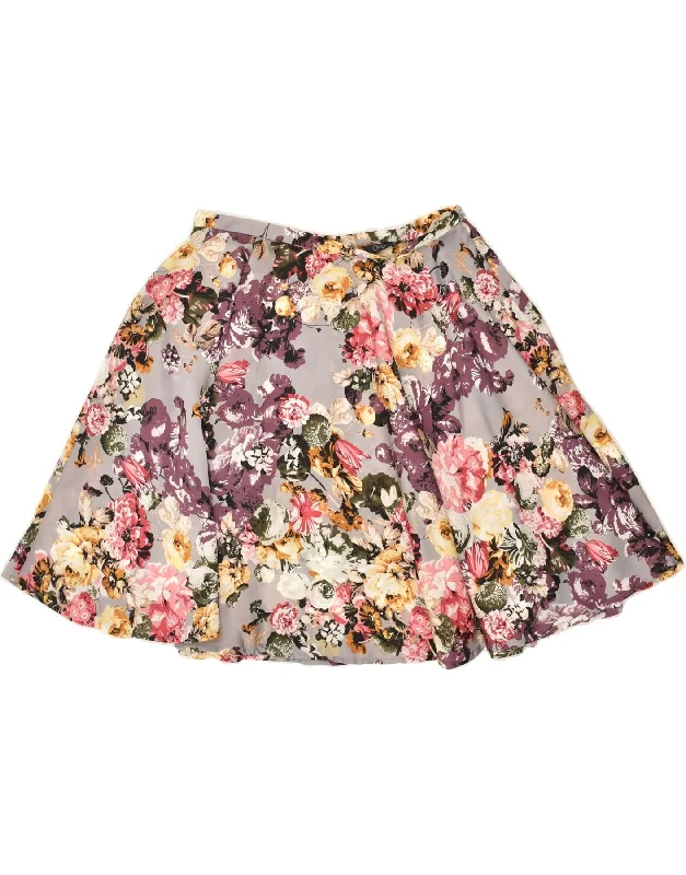 OVS Womens A-Line Skirt IT 44 Medium W30 Grey Floral Polyester corduroy skirt textured OVS Womens A-Line Skirt IT 44 Medium W30 Grey Floral Polyester corduroy skirt textured