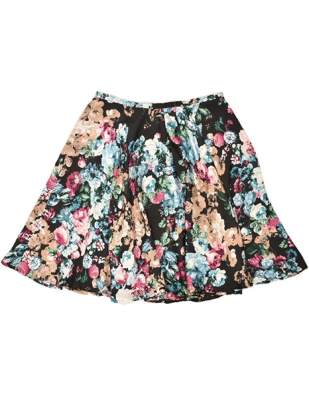 OVS Womens A-Line Skirt IT 46 Large W30 Black Floral linen skirt natural
