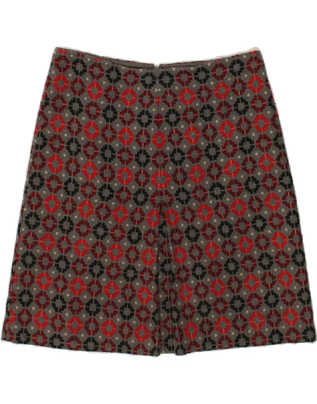 PHASE EIGHT Womens A-Line Skirt US 12 Large W32 Grey Geometric Polyester denim skirt durable