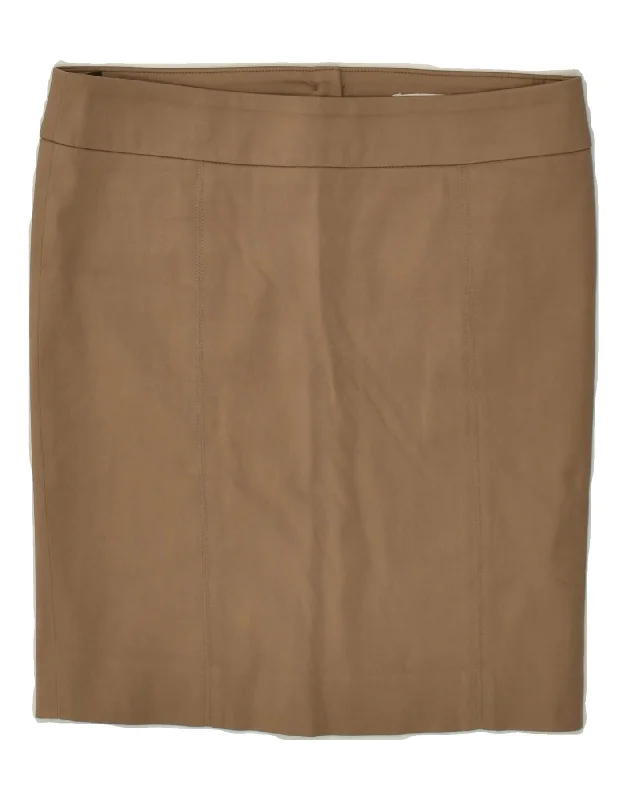 PINKO Womens Straight Skirt UK 10 Small W30  Brown Cotton velvet skirt luxurious