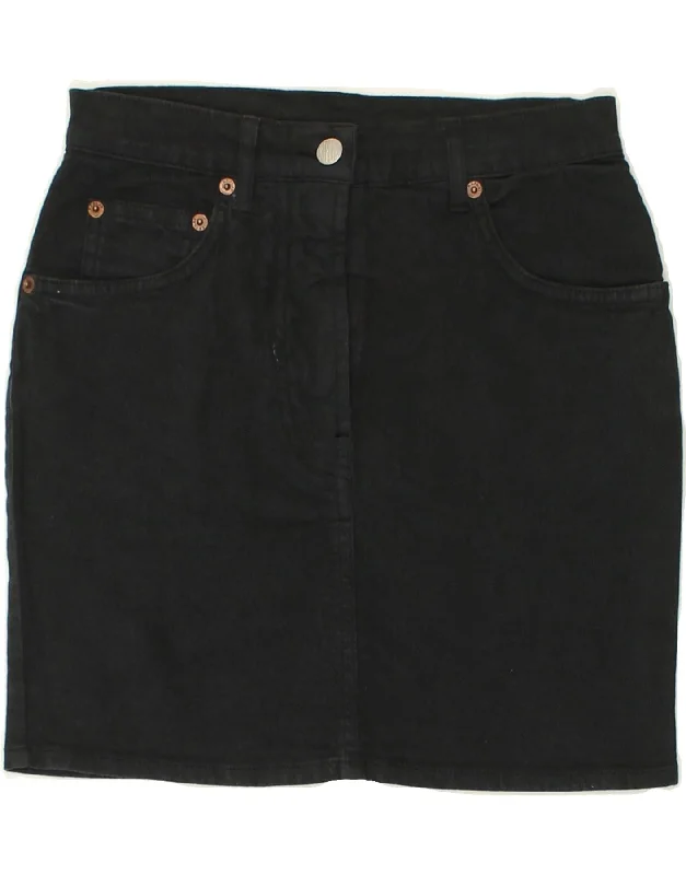 REPLAY Womens Straight Skirt W26 Small Black corduroy skirt durable
