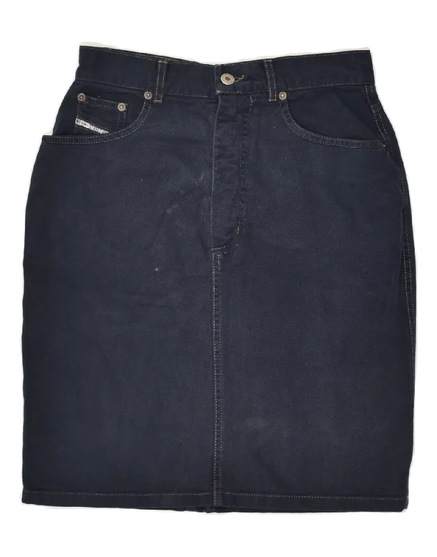 STREET ONE Womens Denim Skirt W30 Medium Navy Blue Cotton chiffon skirt floaty