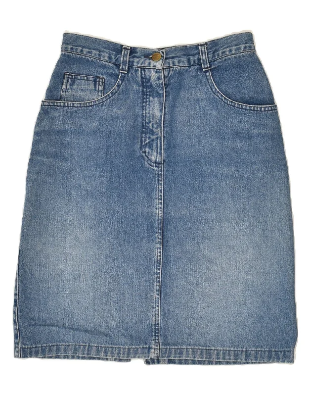 TRUSSARDI Womens Denim Skirt W28 Medium  Blue Cotton linen skirt breathable