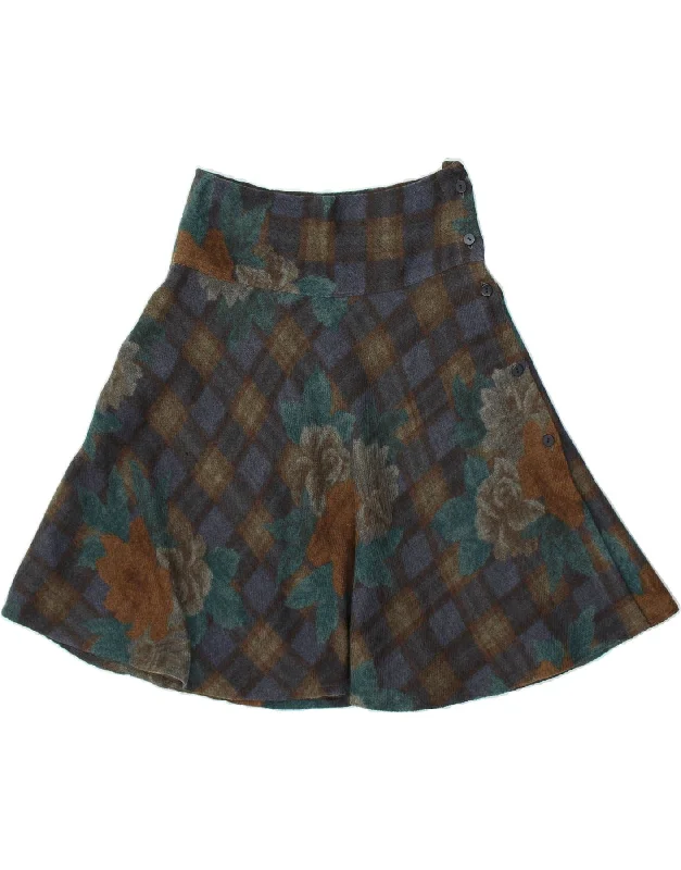 VINTAGE Womens A-Line Skirt  W28 Medium Blue Floral lace skirt feminine