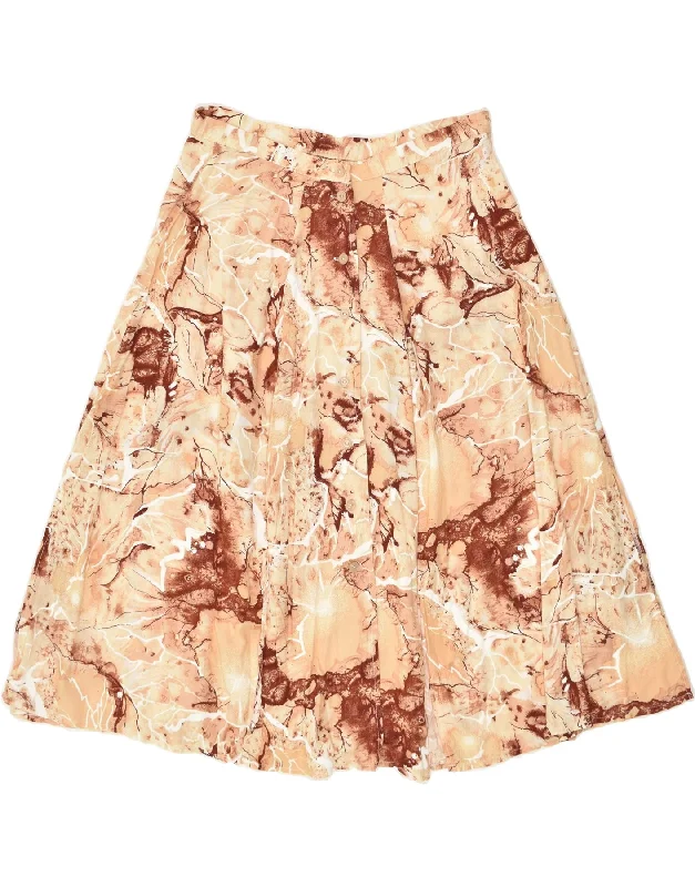 VINTAGE Womens A-Line Skirt W32 Large  Brown Tie Dye chiffon skirt flowing