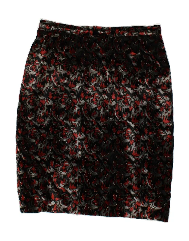 VINTAGE Womens Abstract Pattern Pencil Skirt W26 Small  Red vintage skirt charm