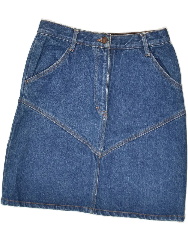 VINTAGE Womens Denim Skirt W28 Medium Blue lightweight skirt design
