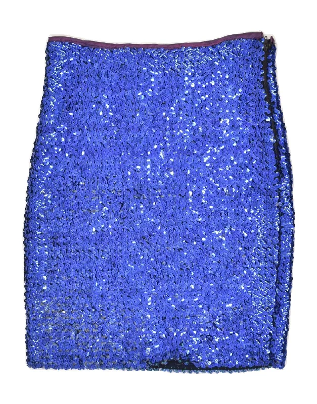 VINTAGE Womens High Waist Pencil Skirt IT 44 Medium W28 Blue Acetate silk skirt elegant VINTAGE Womens High Waist Pencil Skirt IT 44 Medium W28 Blue Acetate silk skirt elegant