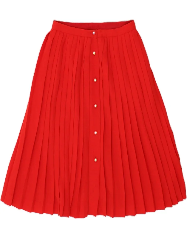VINTAGE Womens Knife Pleated Skirt W24 XS Red tulle skirt dreamy