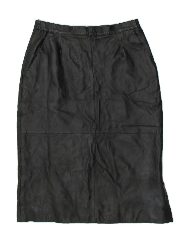 VINTAGE Womens Leather Skirt W30  Medium Black Leather lace skirt romantic