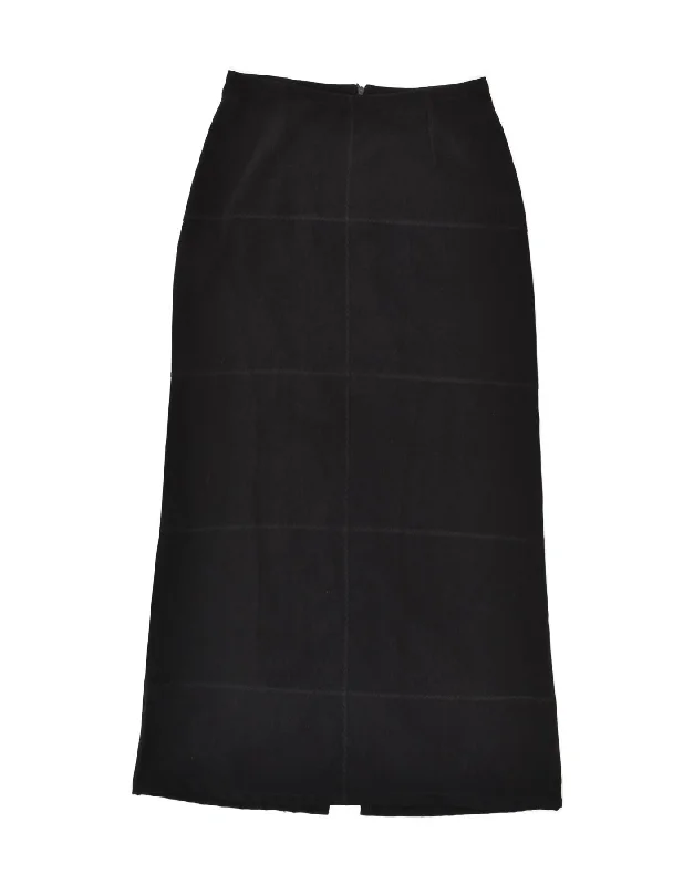 VINTAGE Womens Maxi Skirt IT 42 Medium W28 Black Polyester velvet skirt sumptuous