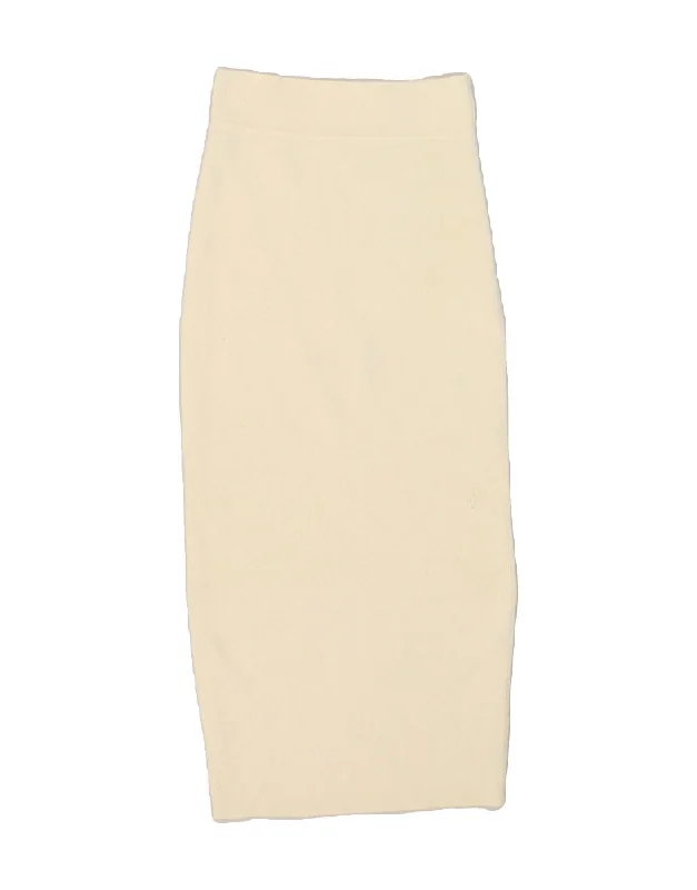 VINTAGE Womens Maxi Skirt UK 8 Small W26 Off White chiffon skirt delicate