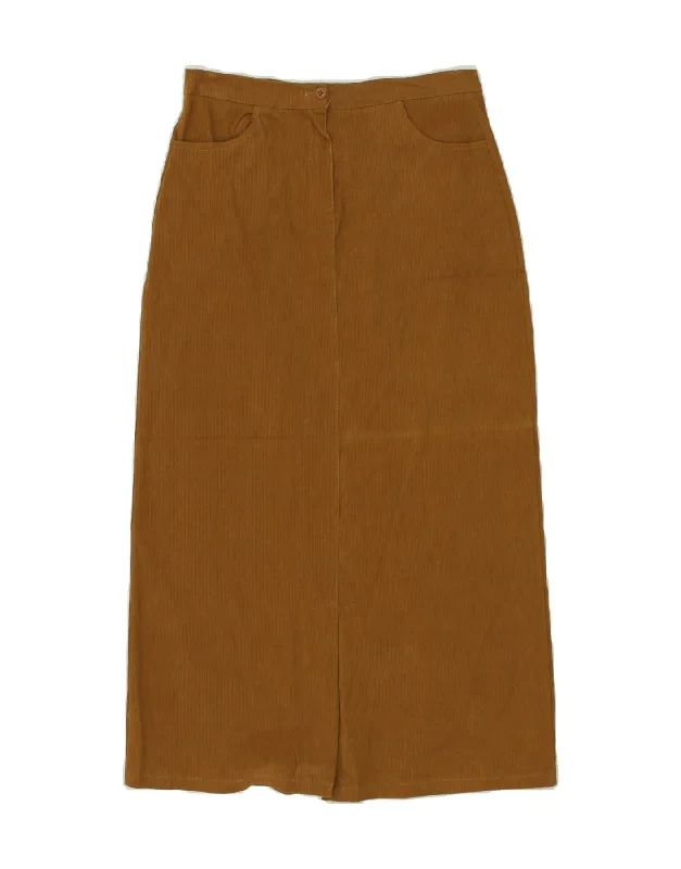 VINTAGE Womens Midi Skirt W28 Medium  Brown wrap skirt elegant