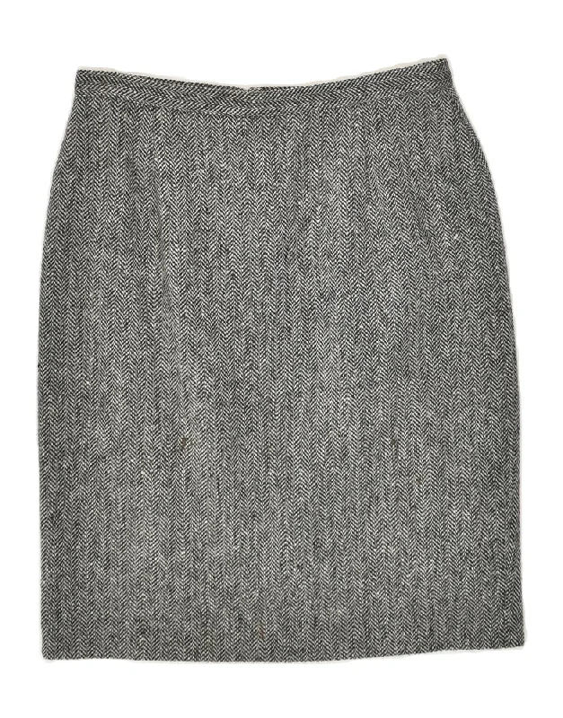 VINTAGE Womens Pencil Skirt IT 42 Medium W28 Grey Herringbone Wool wool skirt sturdy VINTAGE Womens Pencil Skirt IT 42 Medium W28 Grey Herringbone Wool wool skirt sturdy