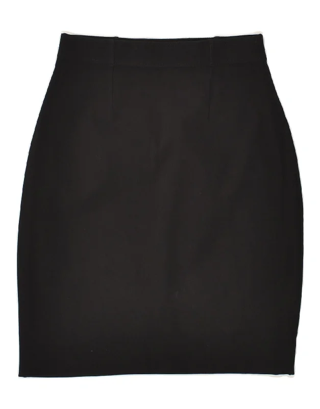 VINTAGE Womens Pencil Skirt W24 XS Black seamless skirt comfort