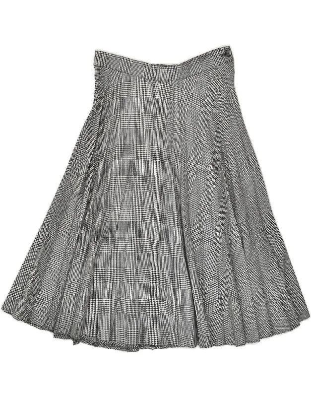VINTAGE Womens Pleated Skirt UK 12 Medium W28 Grey Check New Wool linen skirt natural VINTAGE Womens Pleated Skirt UK 12 Medium W28 Grey Check New Wool linen skirt natural