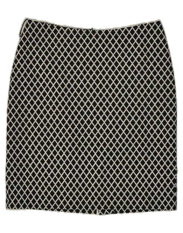 VINTAGE Womens Straight Skirt EU 40 Medium W32 Grey Argyle/Diamond denim skirt classic