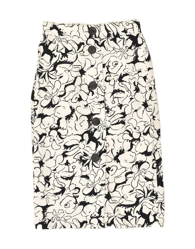 VINTAGE Womens Straight Skirt IT 42 Medium W27 White Floral Cotton lace skirt intricate VINTAGE Womens Straight Skirt IT 42 Medium W27 White Floral Cotton lace skirt intricate