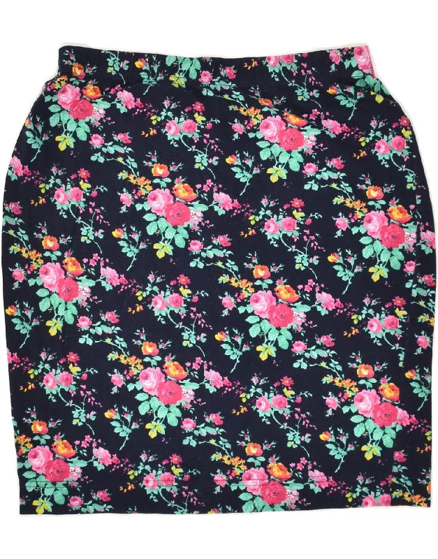 VINTAGE Womens Straight Skirt Medium W29 Navy Blue Floral Cotton lace skirt romantic VINTAGE Womens Straight Skirt Medium W29 Navy Blue Floral Cotton lace skirt romantic