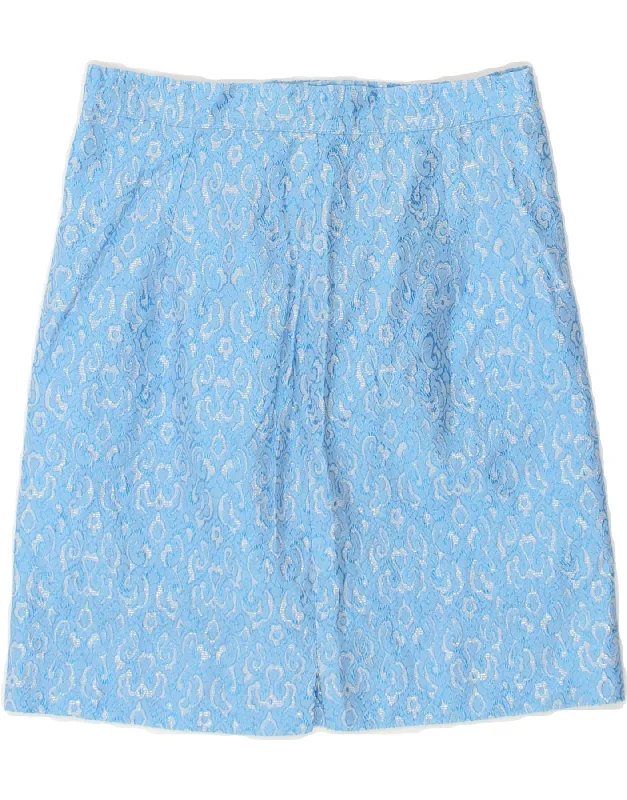 VINTAGE Womens Straight Skirt W24 XS Blue Paisley chiffon skirt lightweight